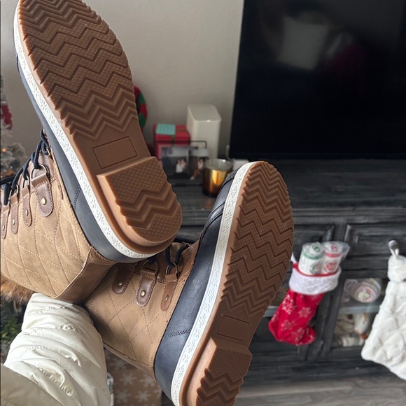 JustFab Black and Brown Fur-Lined Winter Boots - Picture 5 of 6